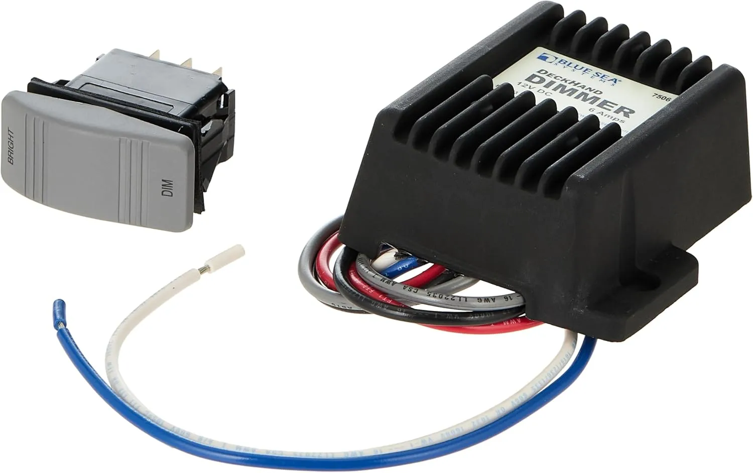 Blue Sea Systems 7506 Deckhand DIMMER Switch 6A 12V, Blue, Small