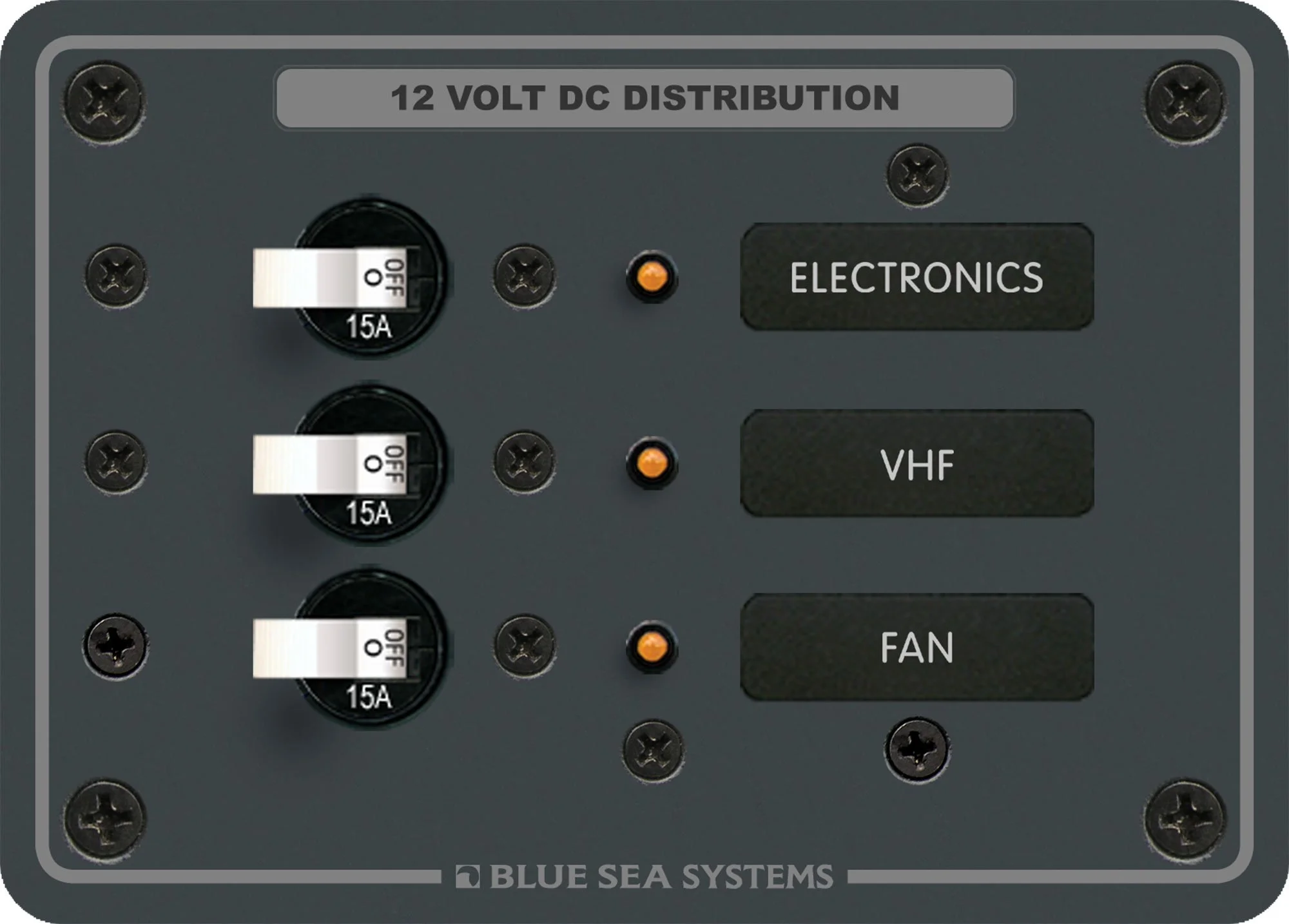 Blue Sea Systems 8025 Traditional Metal DC Panel - 3 Positions, White