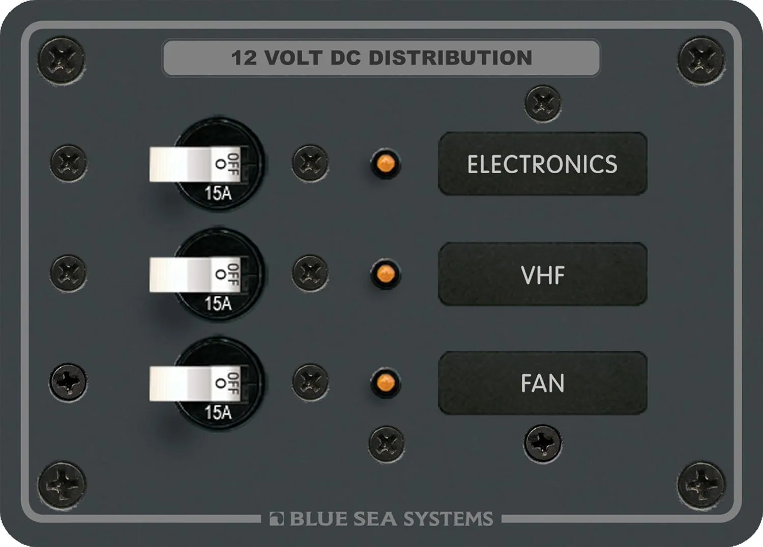 Blue Sea Systems 8025 Traditional Metal DC Panel - 3 Positions, White