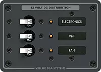 Blue Sea Systems 8025 Traditional Metal DC Panel - 3 Positions, White