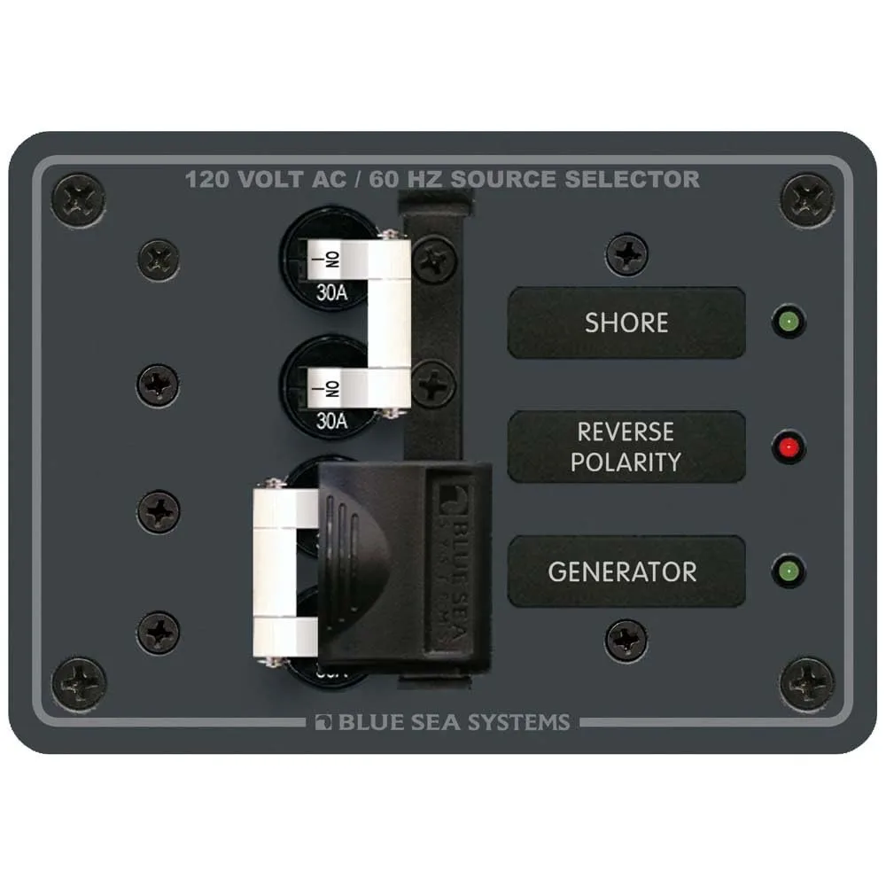 Blue Sea Systems 8032 AC Toggle Source Selector Panel - 120V AC 30A