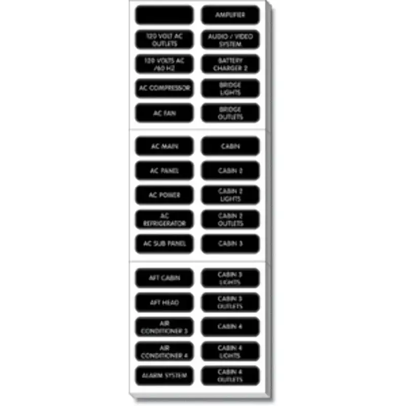 Blue Sea Systems 8067 AC Panel Extended 120 Label Set