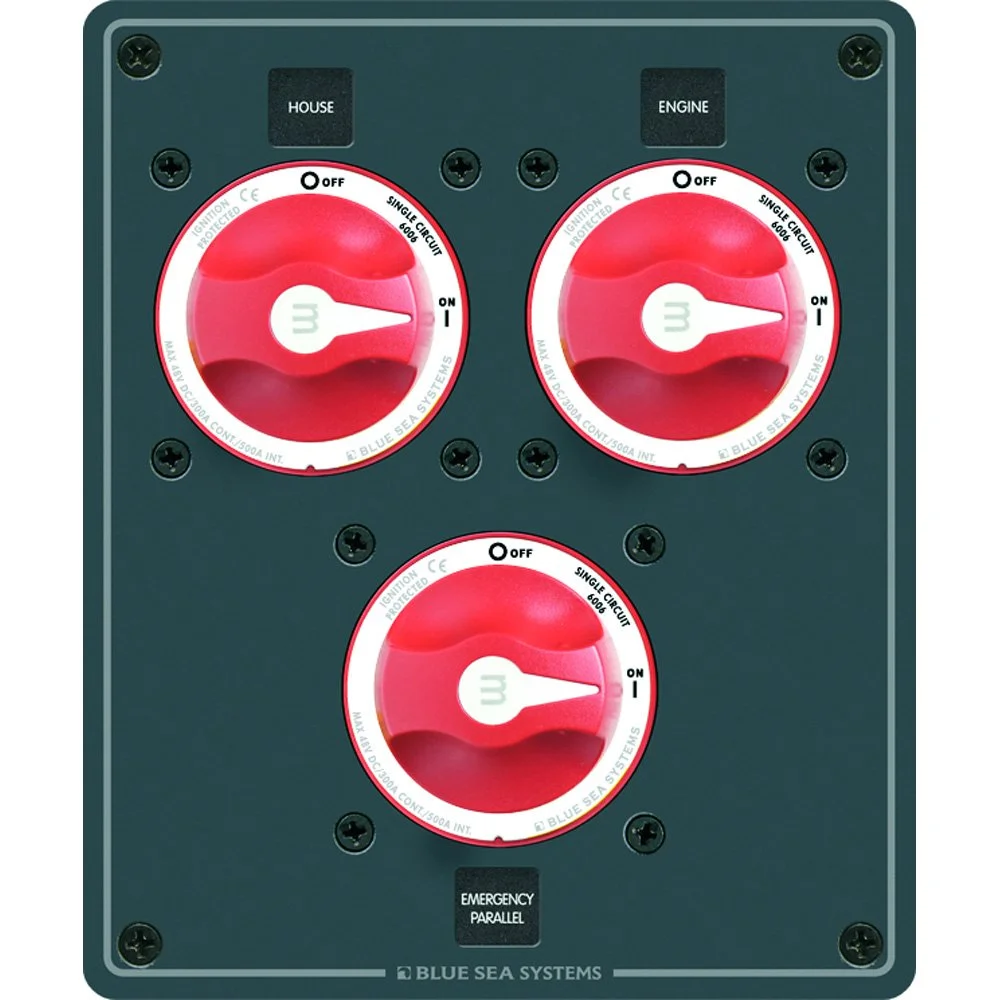 Blue Sea Systems Traditional Metal Dual Bank Battery Management Panel