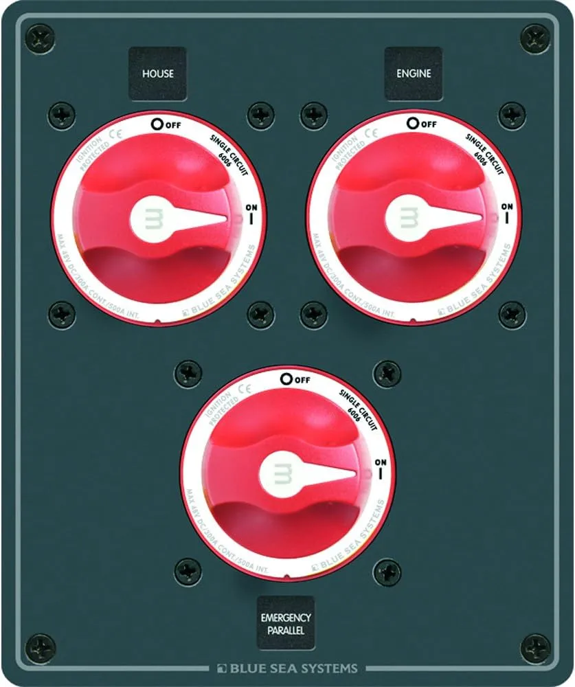 Blue Sea Systems Traditional Metal Dual Bank Battery Management Panel
