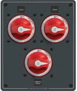 Blue Sea Systems Traditional Metal Dual Bank Battery Management Panel