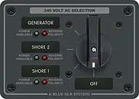Blue Sea Systems 8361 AC Rotary Switch Panel 65 Ampere 3 positions + OFF, 3 Pole, Beige
