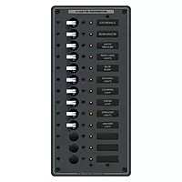 Blue Sea Systems 8376 PANEL DC 10 SWITCH/3 BLANK DC 13 Position, Black, Small