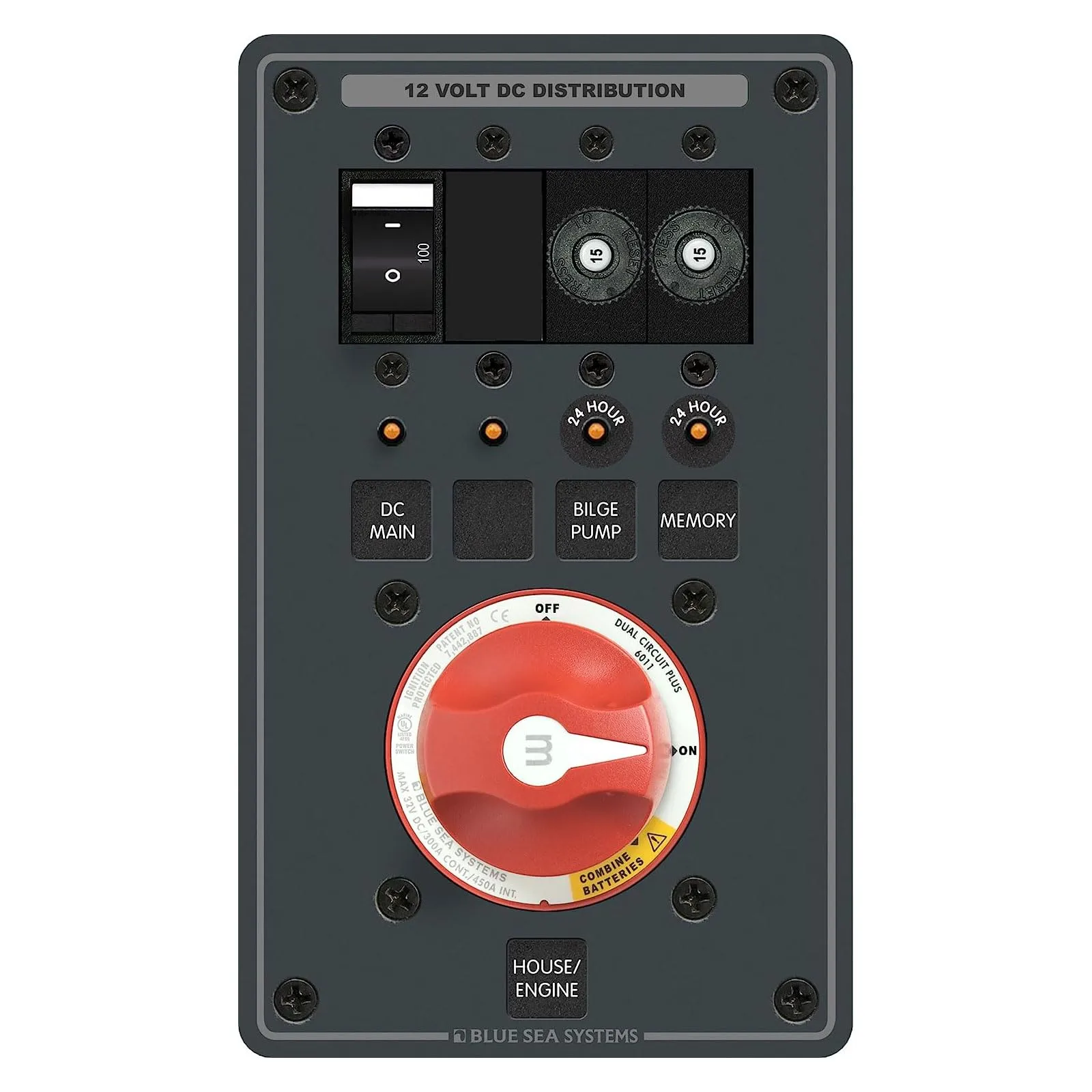 Blue Sea Systems 8686 Dual-Battery m-Series Dual Circuit Plus Panel DC Battery Management