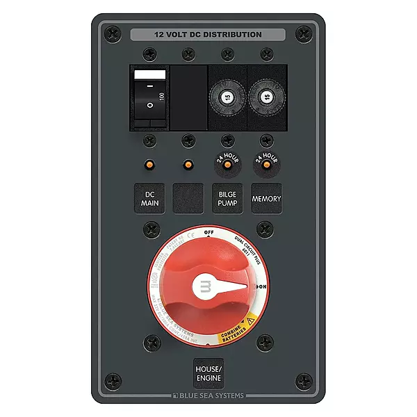 Blue Sea Systems 8686 Dual-Battery m-Series Dual Circuit Plus Panel DC Battery Management