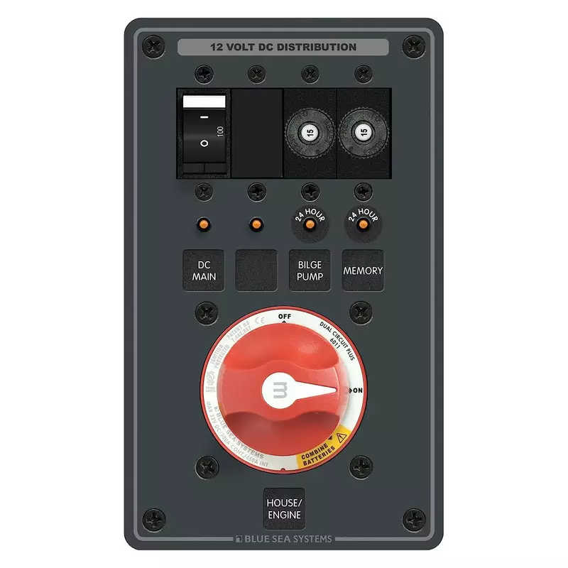 Blue Sea Systems 8686 Dual-Battery m-Series Dual Circuit Plus Panel DC Battery Management