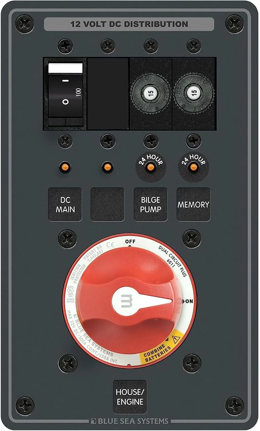 Blue Sea Systems 8686 Dual-Battery m-Series Dual Circuit Plus Panel DC Battery Management
