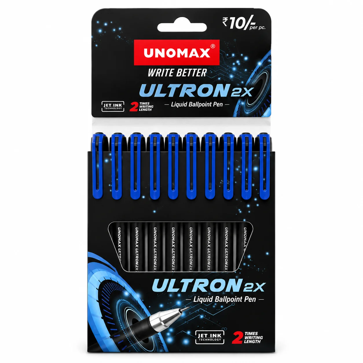 Ultron 2X Liquid Ball Point Pens Pack of 10