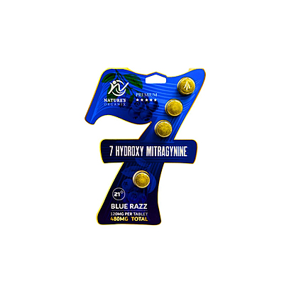 NATURES ORGANIX BLACK 7CT TABLETS CARD 42MG- BLUE RAZZ