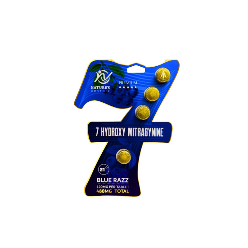 NATURES ORGANIX BLACK 7CT TABLETS CARD 42MG- BLUE RAZZ