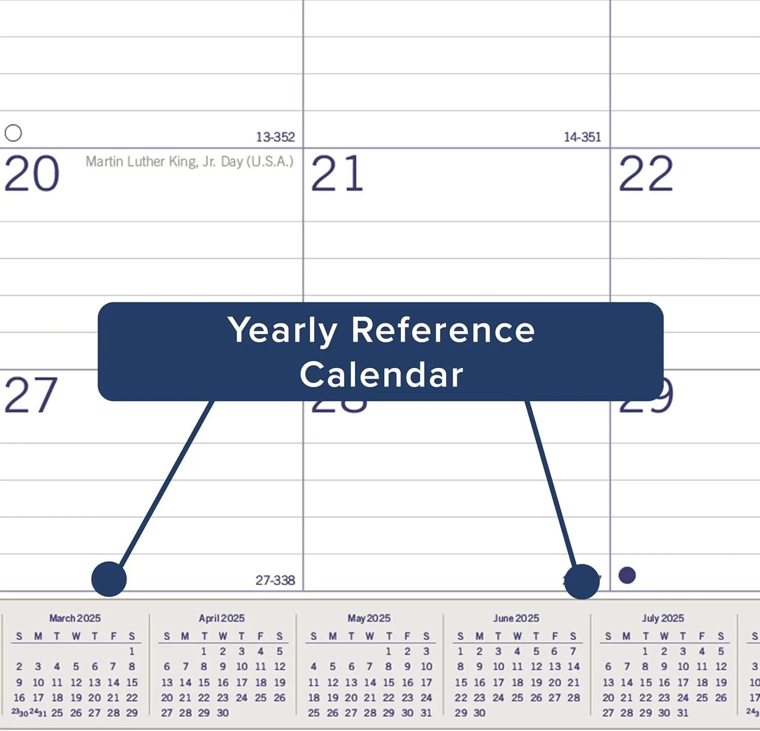 Blueline® 2025 DuraGlobe™ Monthly Desk Pad Calendar, 12 Months, January to December, 22" x 17", English (C177227-25)