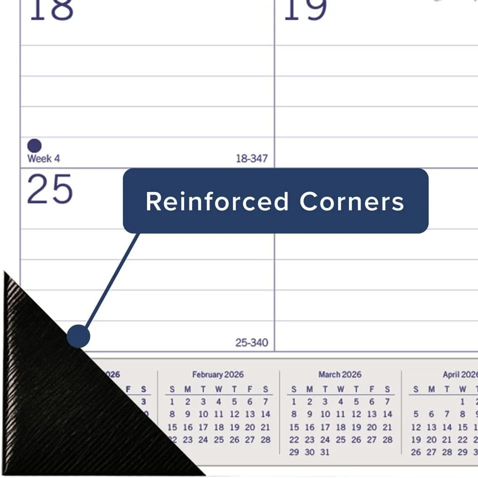 Blueline® 2026 DuraGlobe™ Monthly Desk Pad Calendar, 12 Months, January to December, Bamboo Fiber, 22" x 17" (C177227-26)