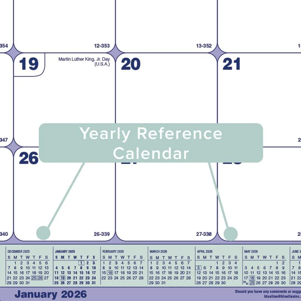Blueline® 2026 Monthly Desk Pad Calendar, 12 Months, January to December, 21.25" x 16" (C181731-26)