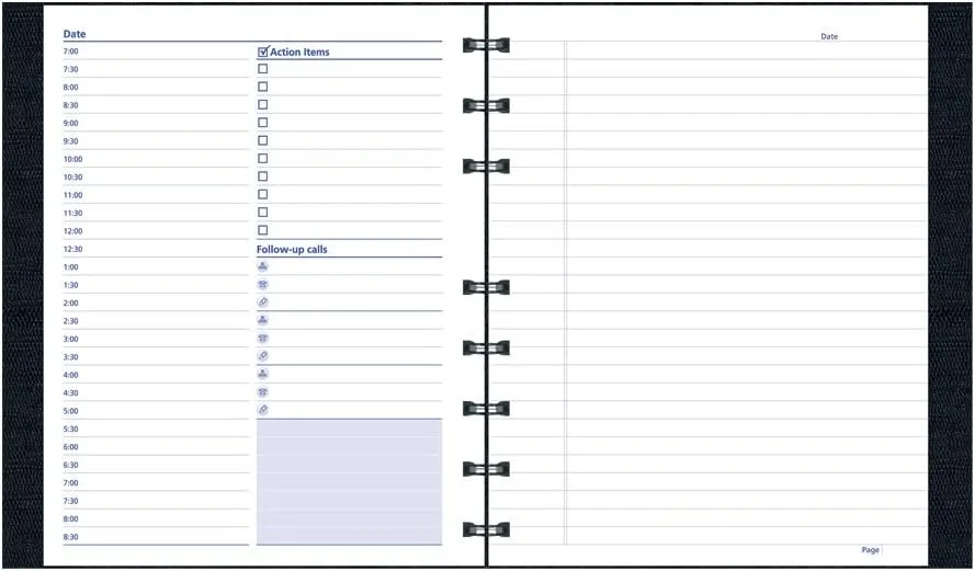 Blueline A29C81 NotePro Undated Daily Planner, 9-1/4 x 7-1/4, Black