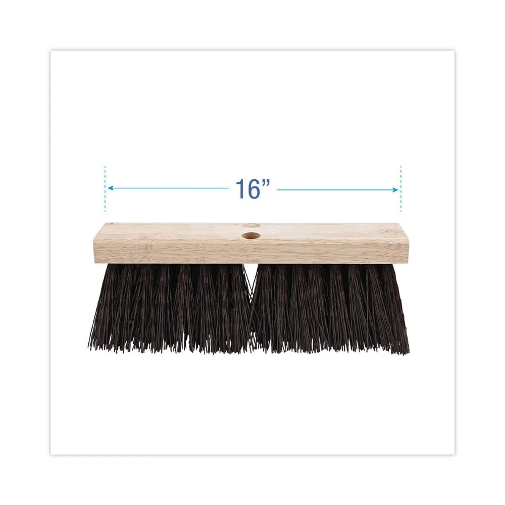 Boardwalk 73160 Street Broom Head, 16" Head, Polypropylene Bristles, Natural