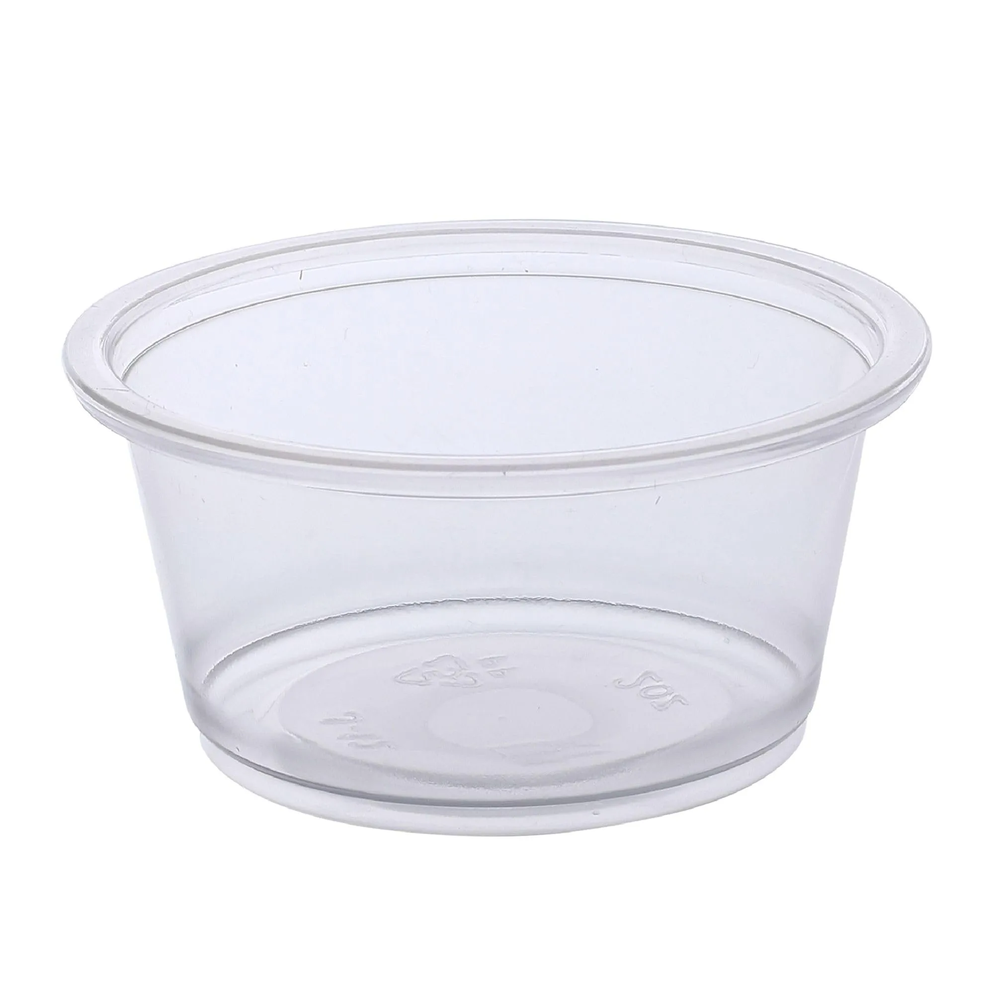 Boardwalk Souffle/Portion Cups, 2 oz, Polypropylene, Clear, 20 Cups/Sleeve, 125 Sleeves/Carton