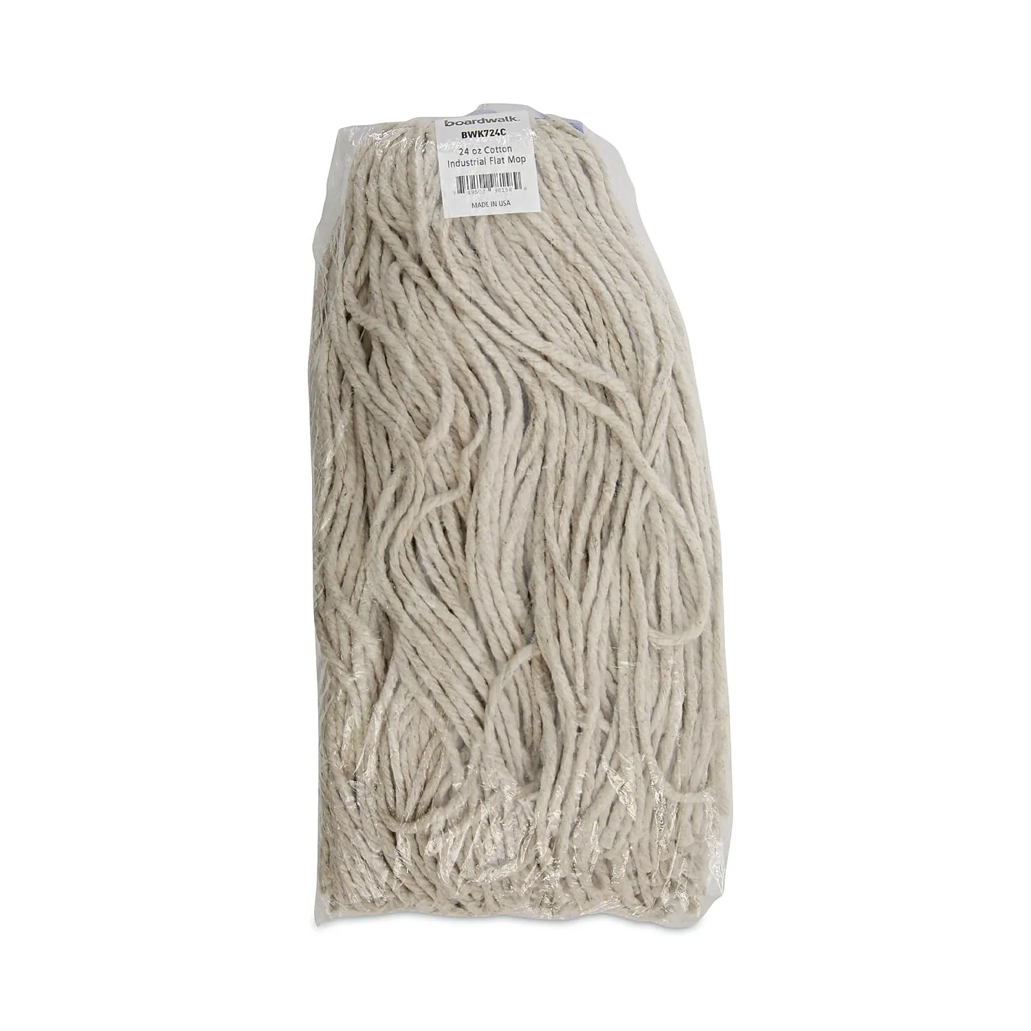 Boardwalk BWK724CCT 24 oz. Cut-End Lie-Flat Cotton Wet Mop Head - White (12/Carton)