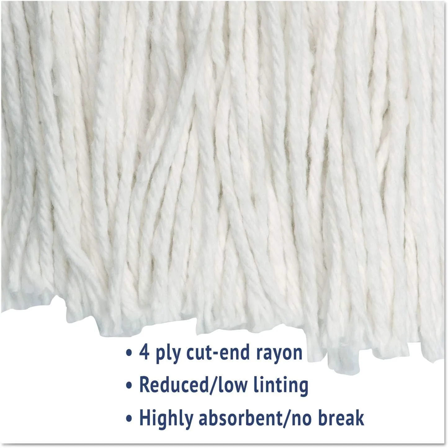 Boardwalk Cut-End Rayon Wet Mop Head, #24, White