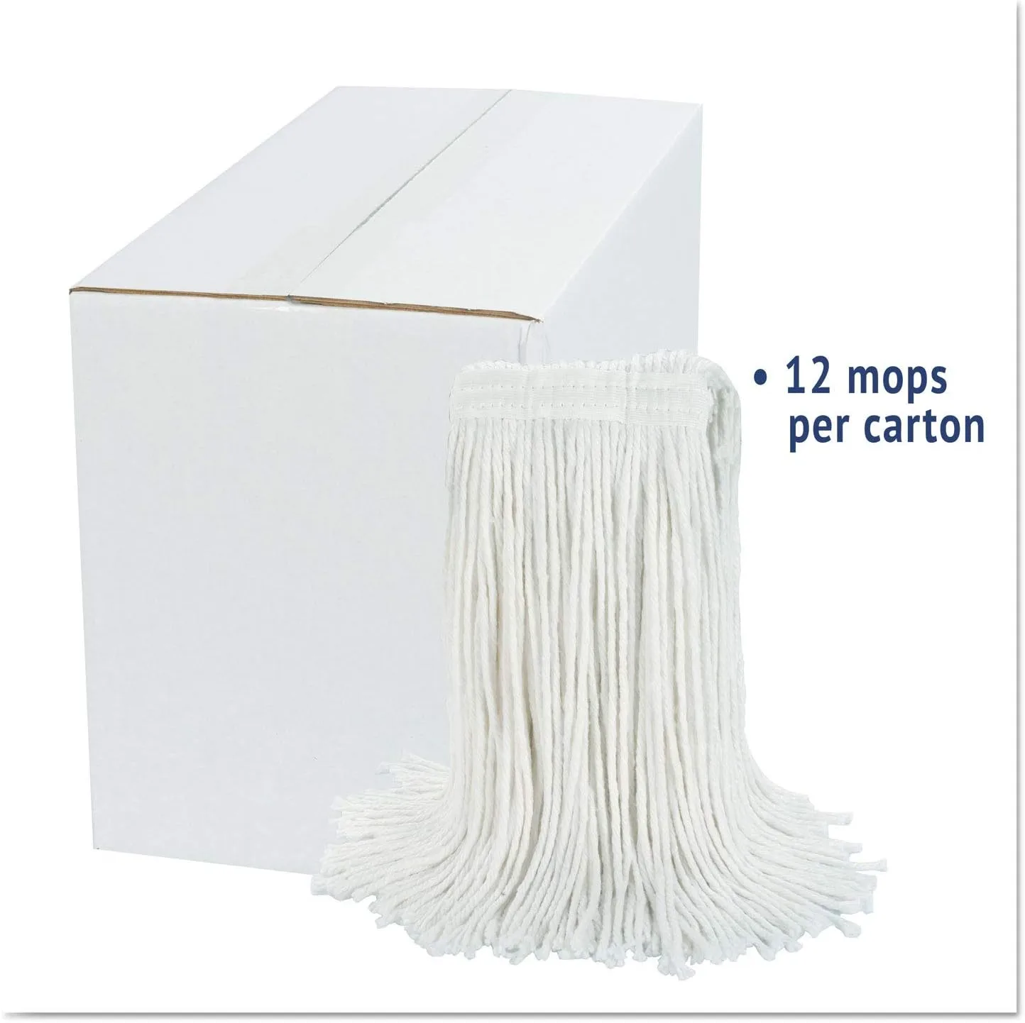 Boardwalk Cut-End Rayon Wet Mop Head, #24, White