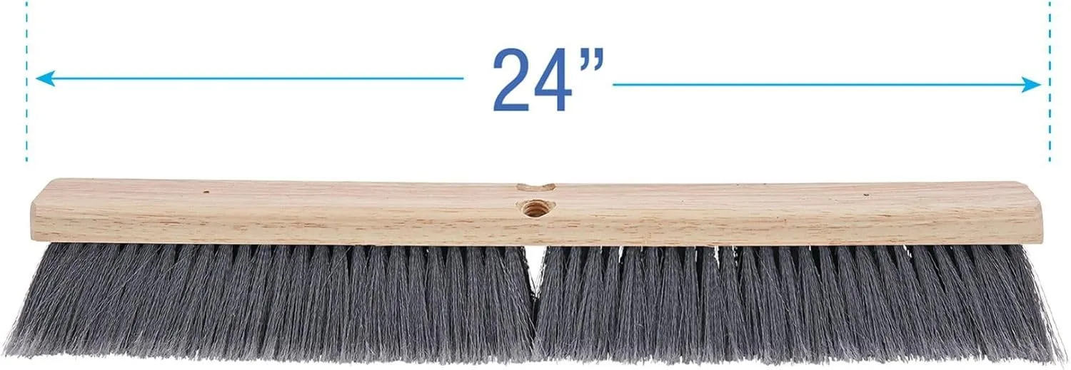 Boardwalk BWK20424 3 in. Flagged Polypropylene Bristles 24 in. Brush Floor Brush Head - Gray