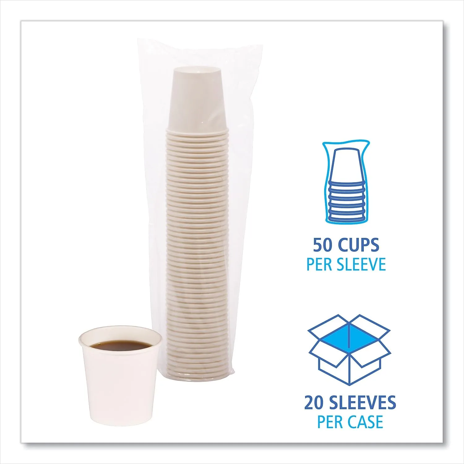 Boardwalk Paper Hot Cups, 4 oz, White, 1000/Carton