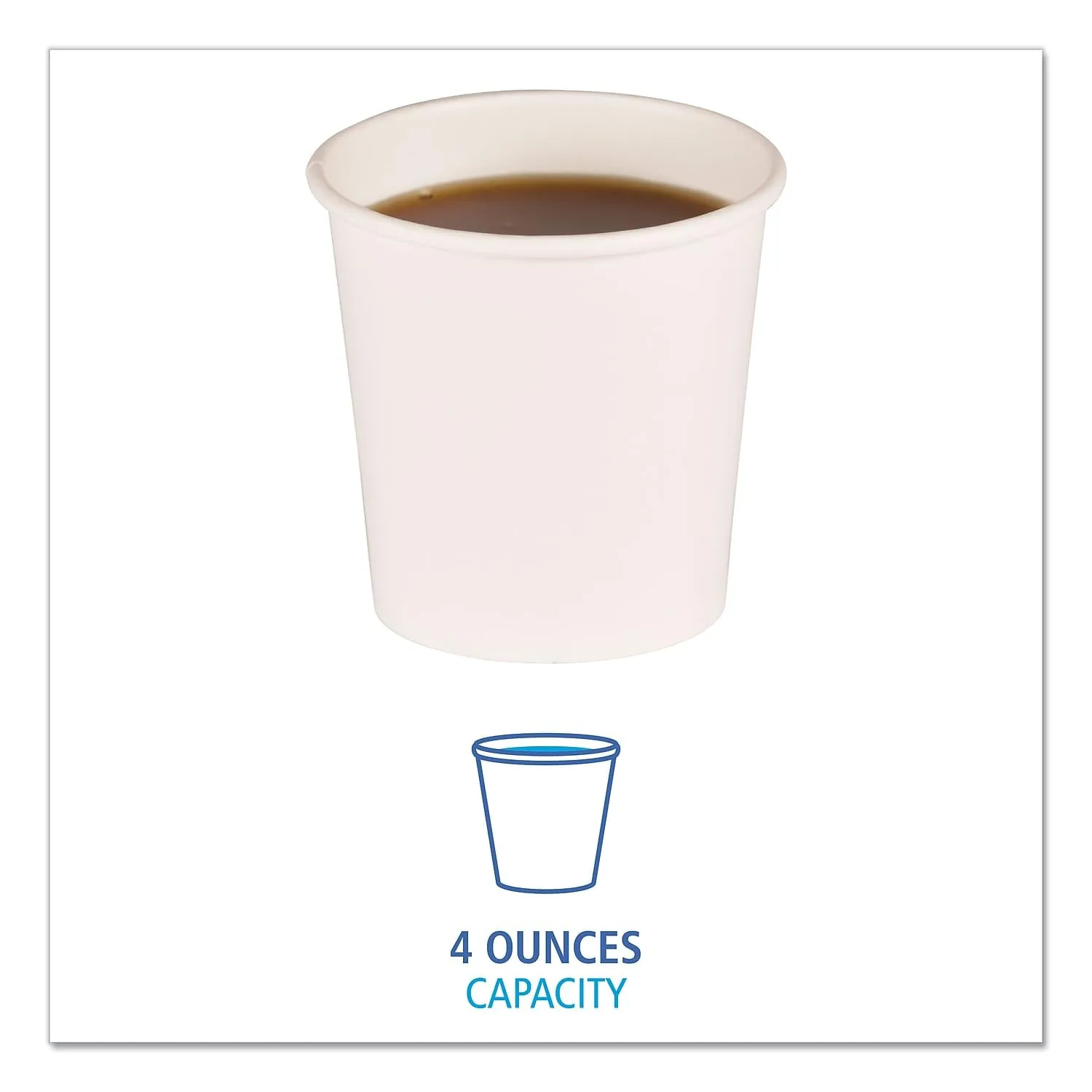 Boardwalk Paper Hot Cups, 4 oz, White, 1000/Carton