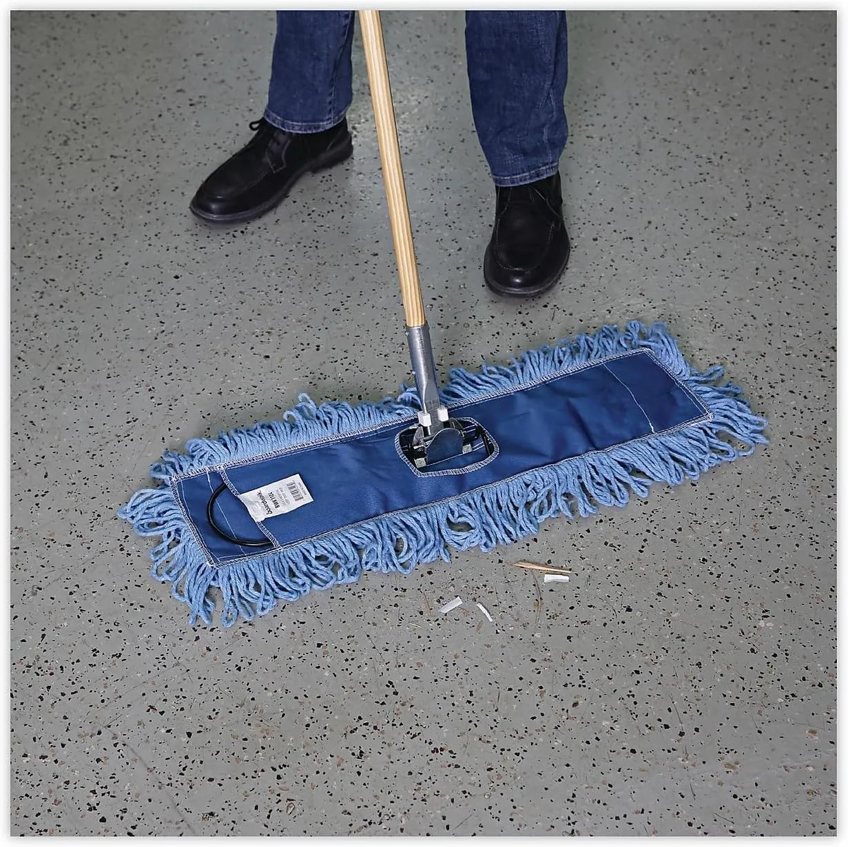 Boardwalk BWK1124 24 in. x 5 in. Cotton/Synthetic Fiber Looped-End Mop Head - Blue