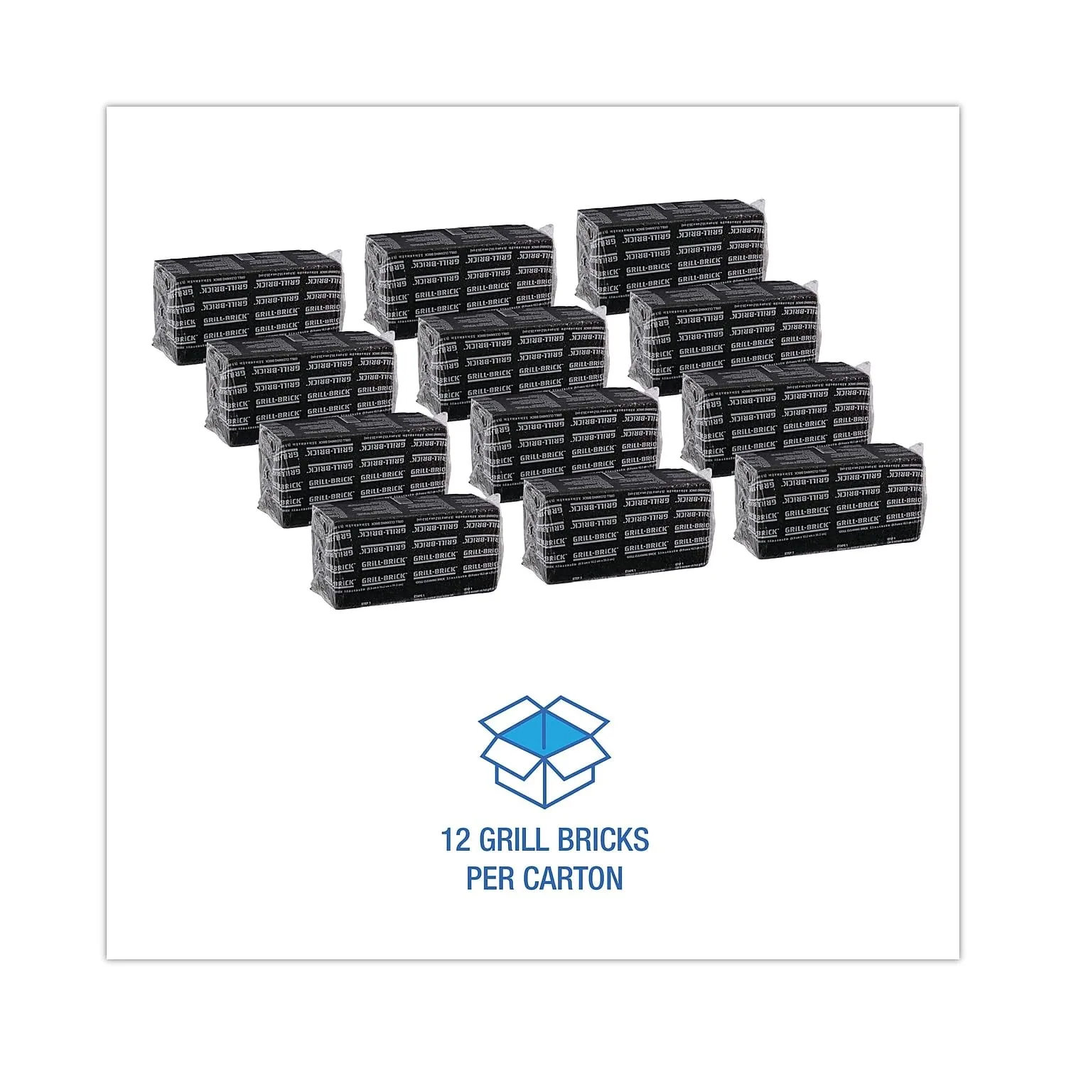 3M Grill-Brick Grill Cleaner GB12, 12 Pack of 3.5 in x 4 in x 8 in Grill Bricks, Heavy Duty