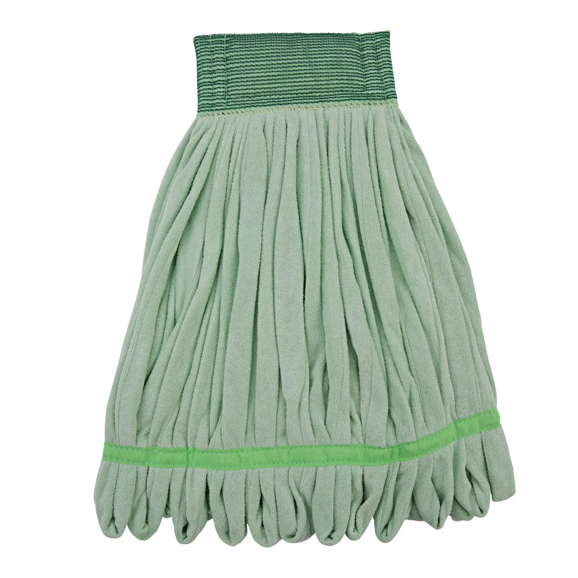 Boardwalk Microfiber Looped-End Wet Mop Heads, Medium, Green, 12/Carton
