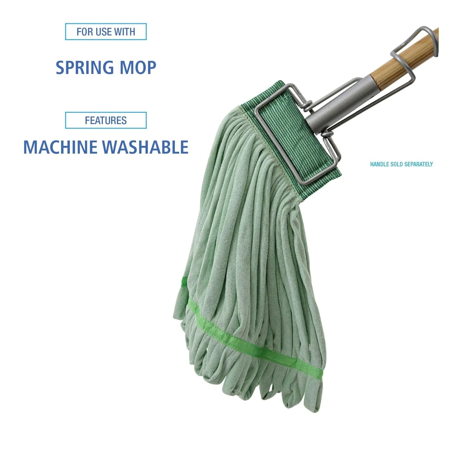 Boardwalk Microfiber Looped-End Wet Mop Heads, Medium, Green, 12/Carton