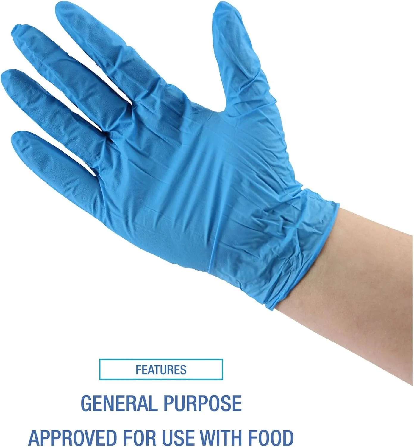Boardwalk Disposable General-Purpose Powder-Free Nitrile Gloves, Medium, Blue, 5mil, Box Of 100 Gloves