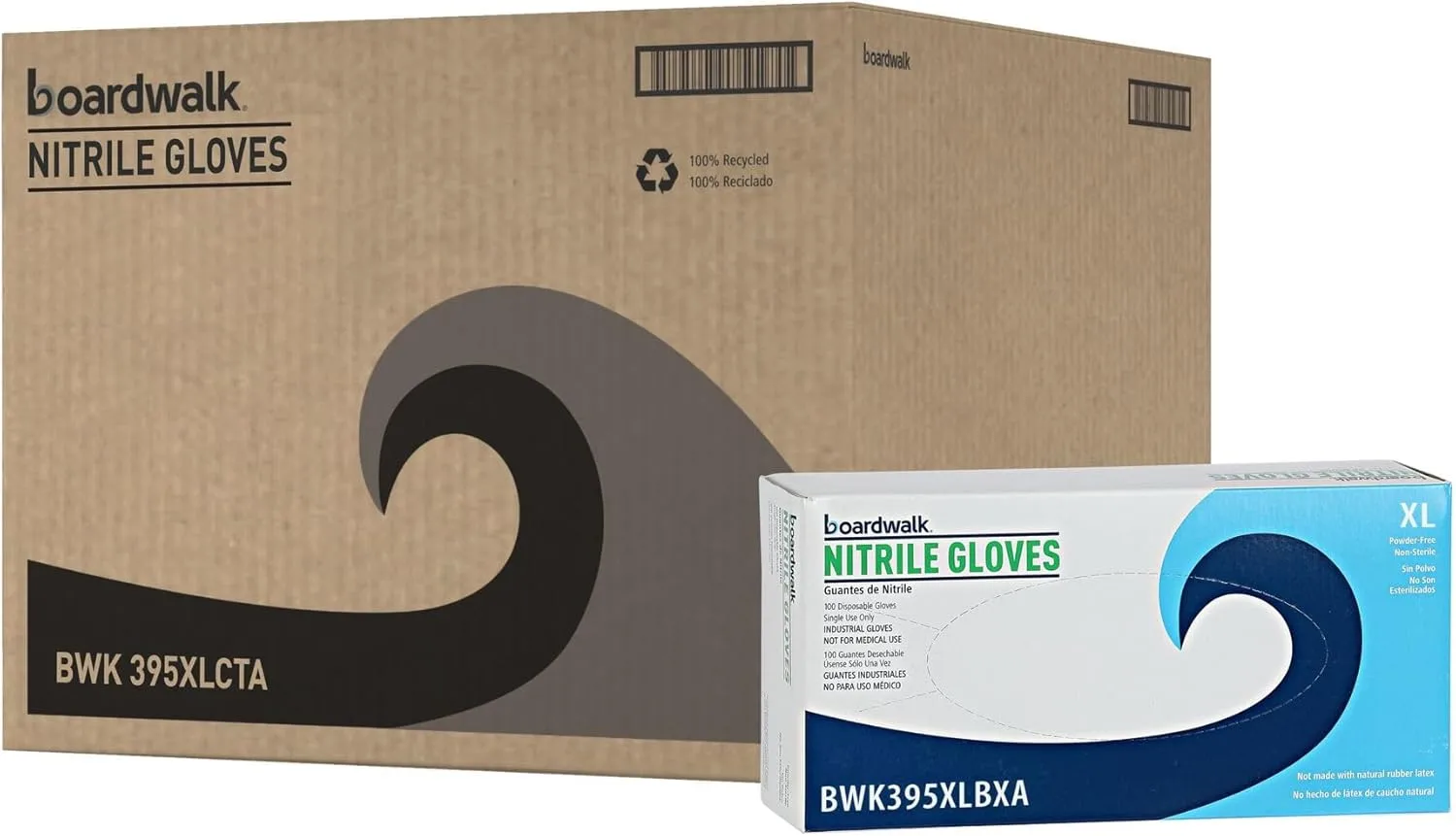 Boardwalk Disposable General-Purpose Powder-Free Nitrile Gloves, X-Large, Blue, Box Of 100 Gloves