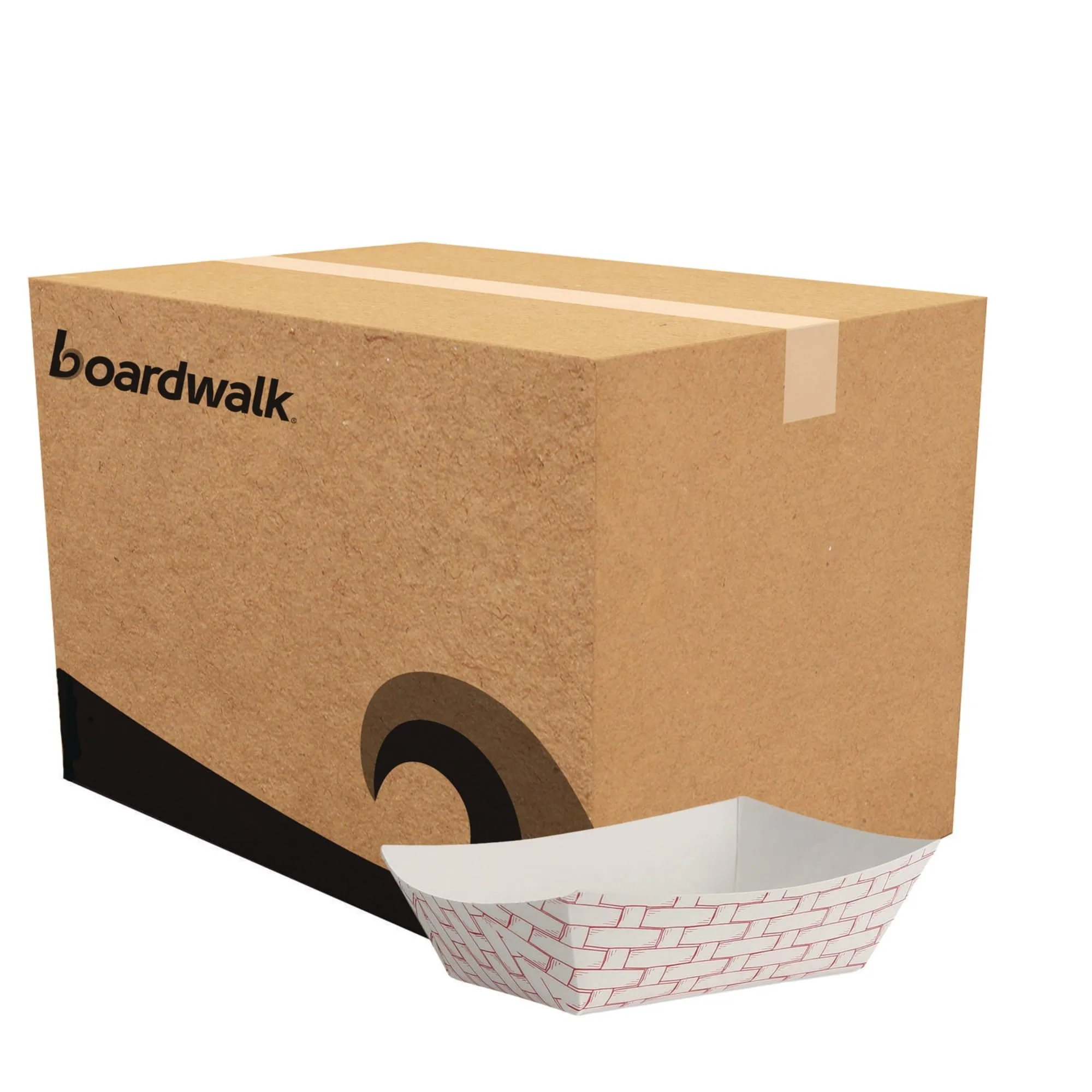 Boardwalk® Paper Food Baskets, 1/2 Lb Capacity, Red/White, Pack Of 1,000