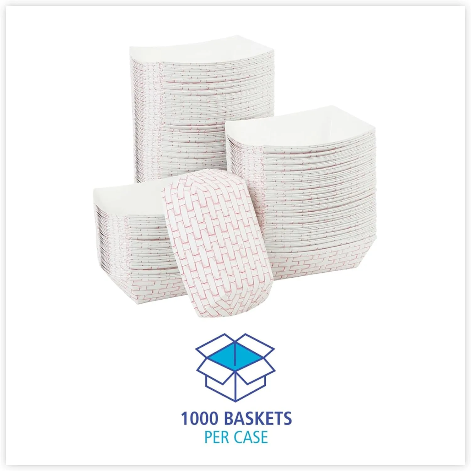 Boardwalk® Paper Food Baskets, 1/2 Lb Capacity, Red/White, Pack Of 1,000