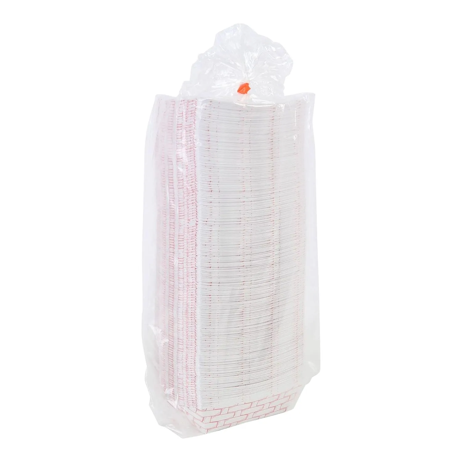 Boardwalk 30LAG200 Paper Food Baskets, 2lb Capacity, Red/White (Case of 1000)