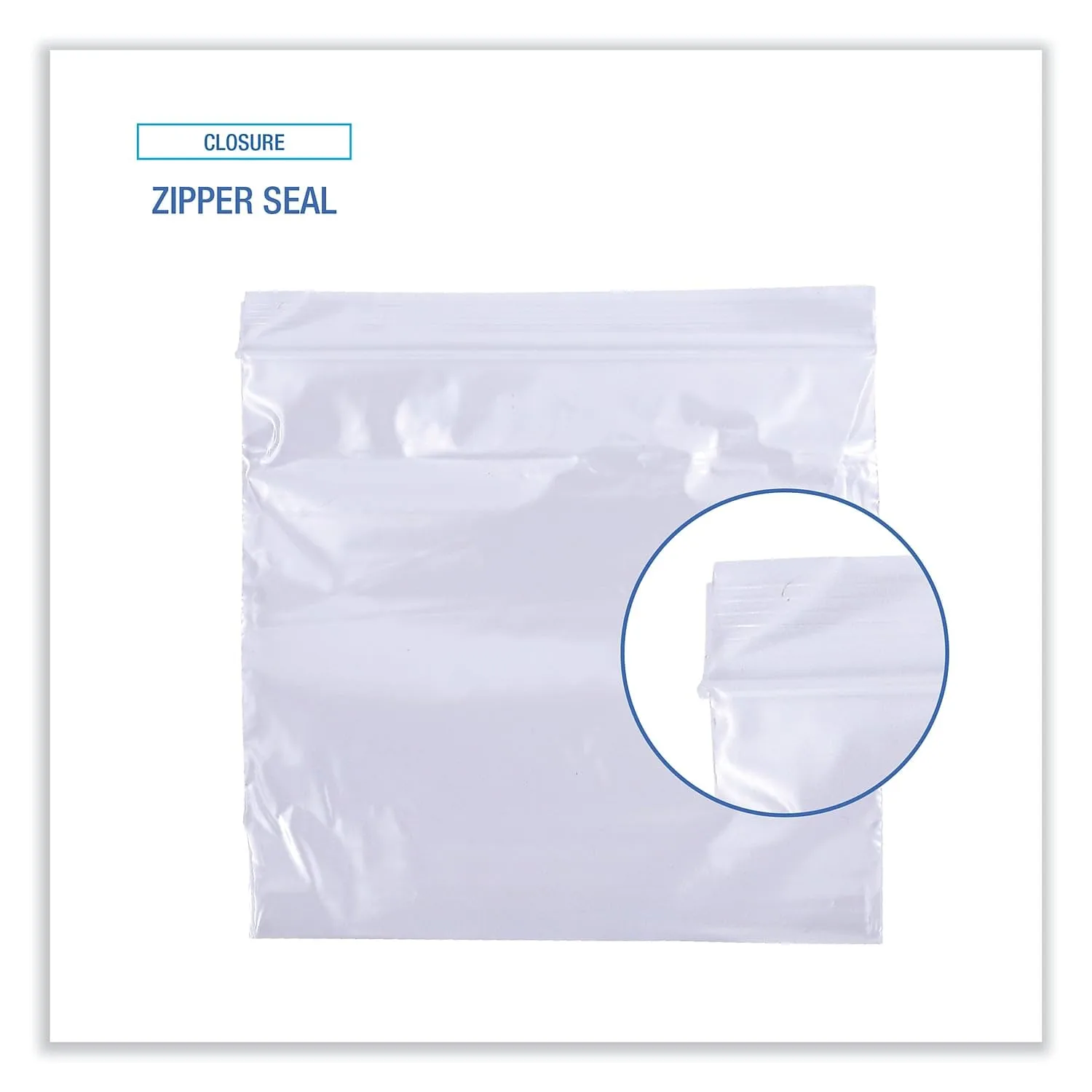 Boardwalk BWKSANDWICHBAG 1.15 mil 6.5 in. x 5.8 in. Reclosable Food Storage Sandwich Bags - Clear (500/Box)