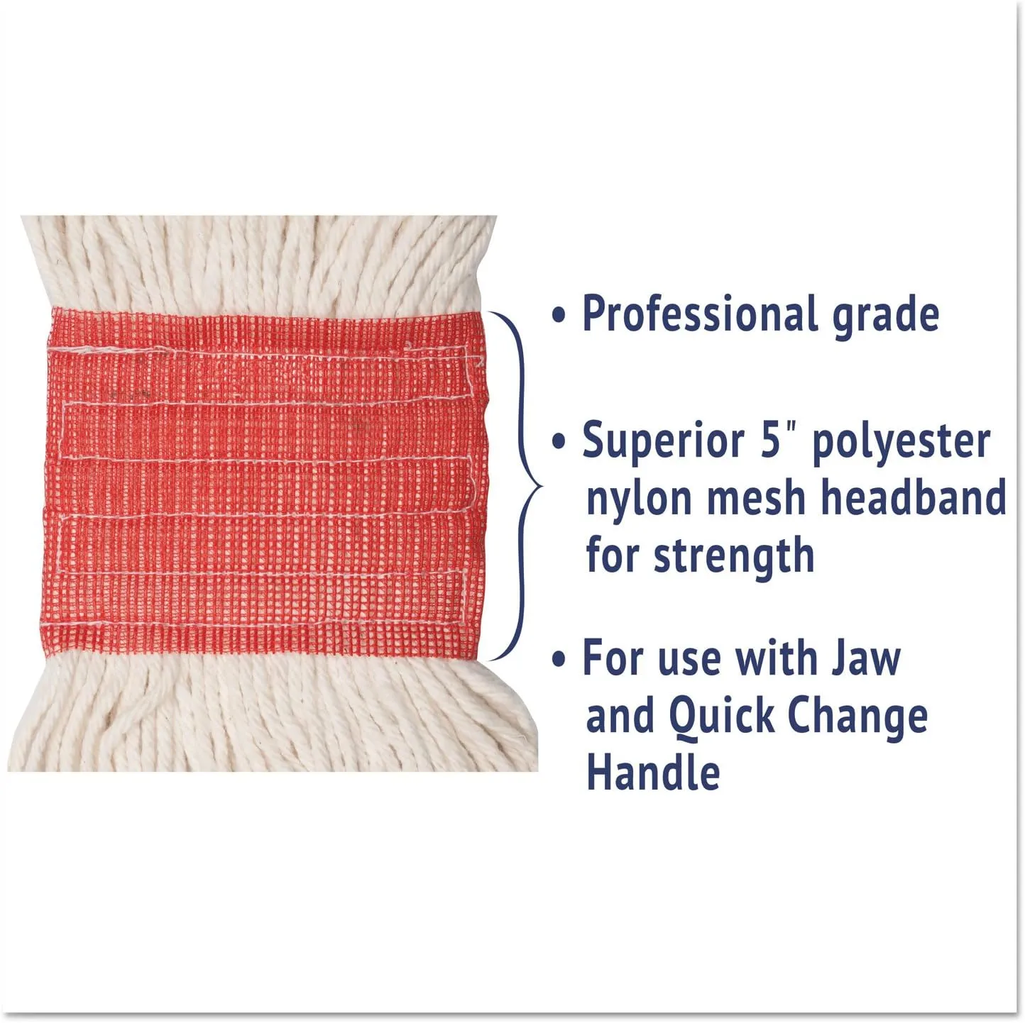 Boardwalk 503WHCT Super Loop Wet Mop Head, Cotton/Synthetic, Large Size, White, 12/Carton