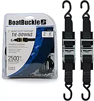 BOATBUCKLE Heavy-Duty Transom Tie-Down Straps, 2-Inch, 2,500 lb Break Strength
