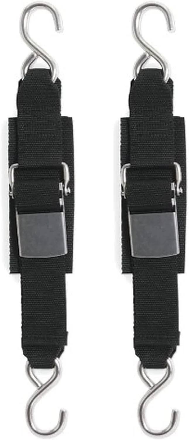 BoatBuckle Stainless Steel Kwik-Lok Transom Tie-Down- Pack of 2 2-inch X 4-feet