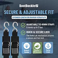 BoatBuckle Stainless Steel Kwik-Lok Transom Tie-Downs