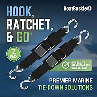 BoatBuckle Stainless Steel Kwik-Lok Transom Tie-Downs