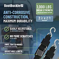 BoatBuckle Stainless Steel Kwik-Lok Transom Tie-Downs