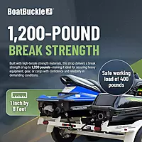 BoatBuckle P.W.C. Tri-Down w/Cam Buckle & Soft Hook - 1" x 6'