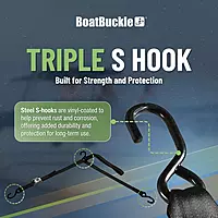BoatBuckle P.W.C. Tri-Down w/Cam Buckle & Soft Hook - 1" x 6'
