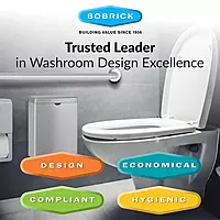 Bobrick Sanitary Napkin Disposal Wall Mounted Stainless Steel Flip Top Receptacle for Public Restrooms