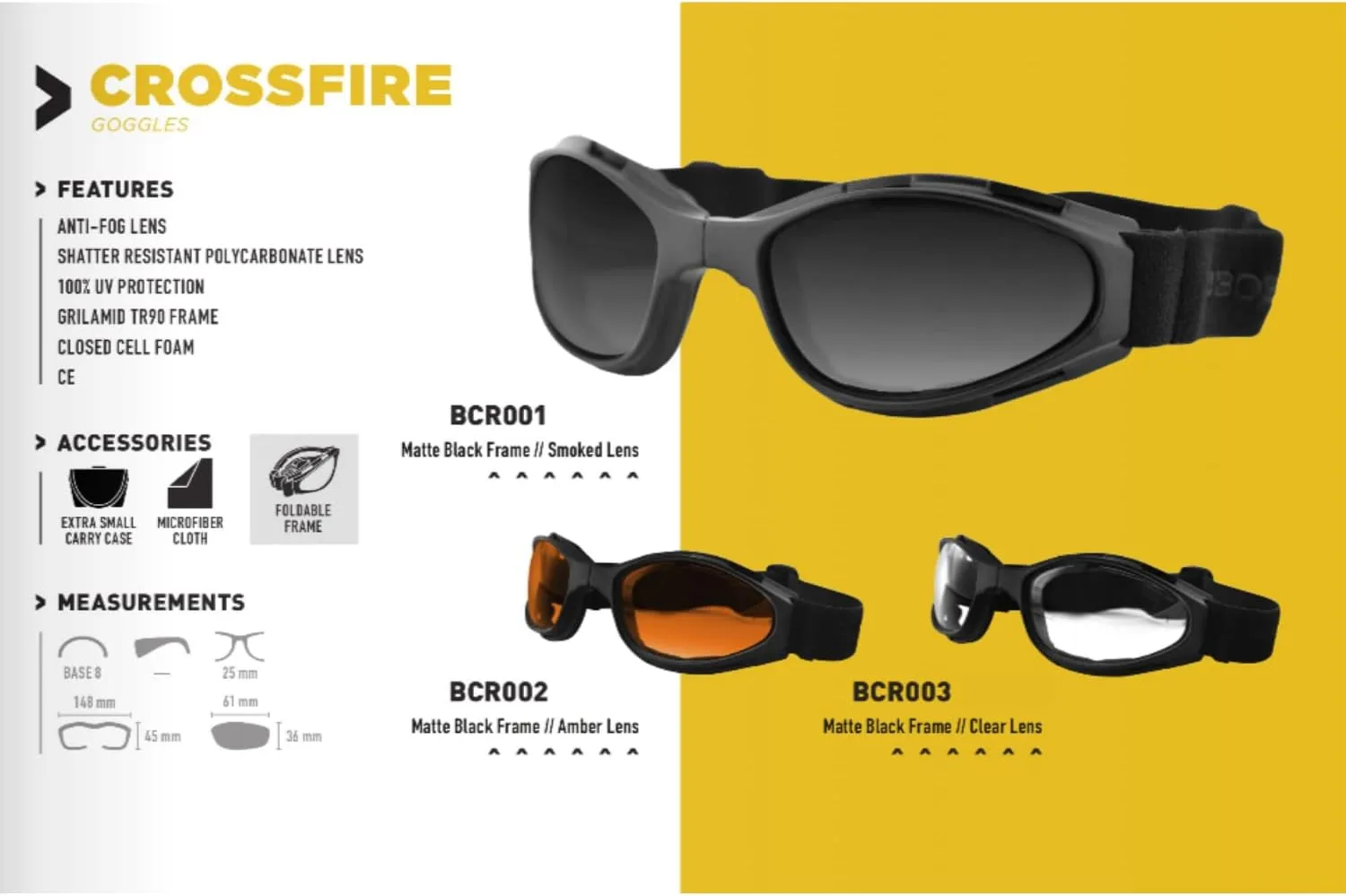 BOBSTER Crossfire Foldable Goggles